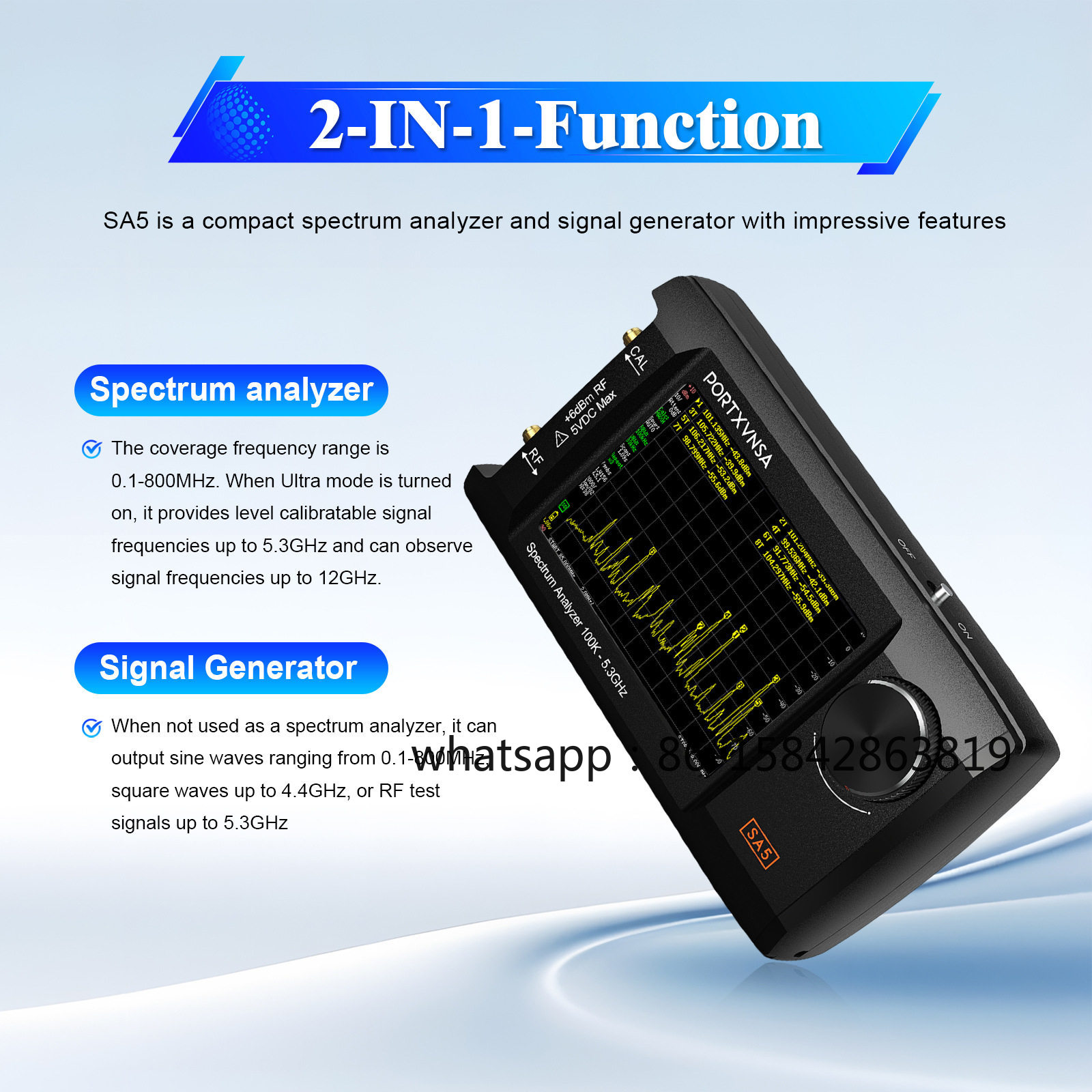 Signal Generator Spectrum Analyzer - محلل طيف محمول SA5، مولد إشارات