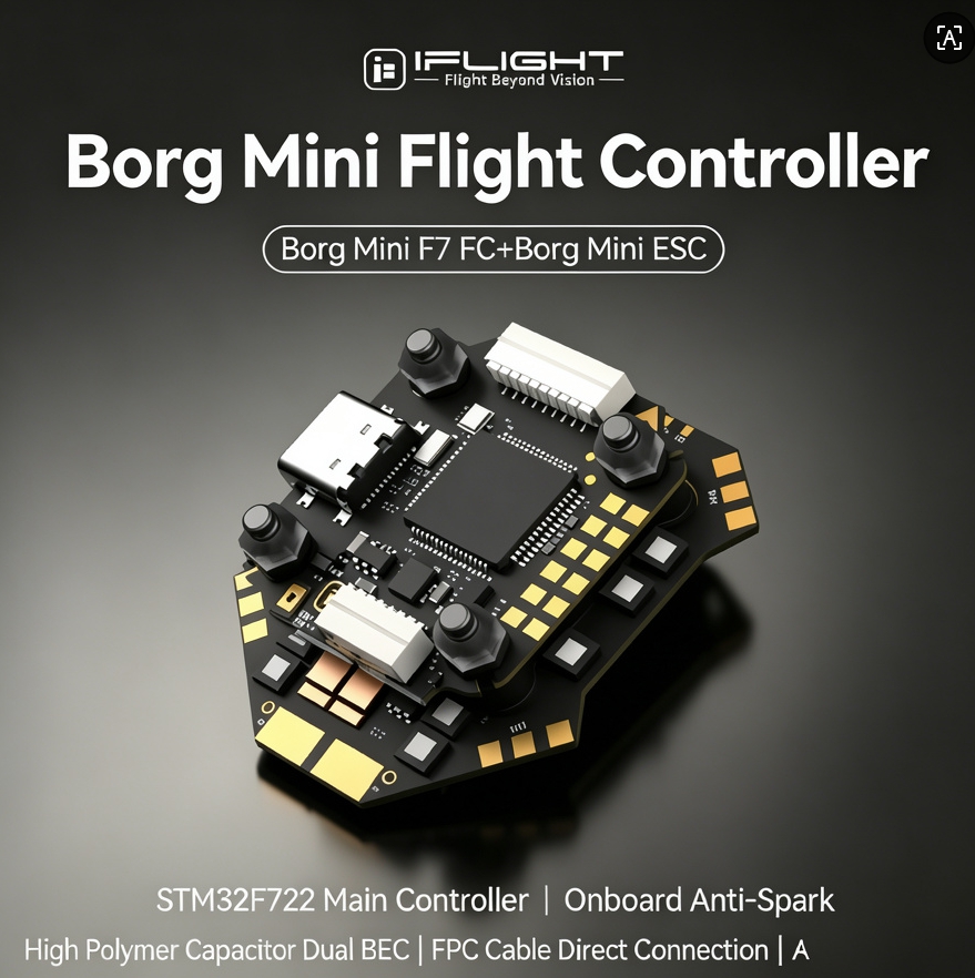 Fpv Flight Controller F7 Stack 60A - وحدة تحكم طيران IFlight Borg F7