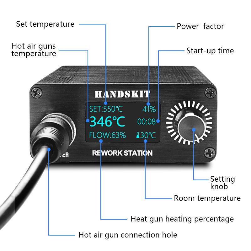 T12 البنادق الحرارية OLED شاشة - مراجعة Hot Air Rework Station T12 وسعره