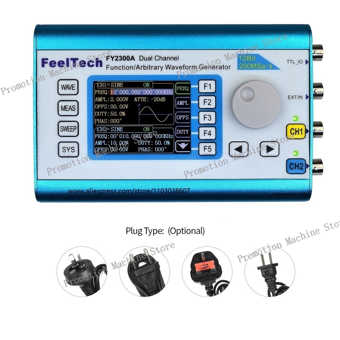 مولد إشارات وظيفي FY2300 بتردد - مراجعة Function Arbitrary Waveform Generator وسعره