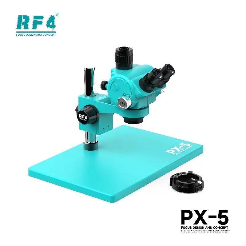 RF4 PX-5 مجهر ستيريو ثلاثي الع - مراجعة Stereo Trinocular Microscope Pcb وسعره