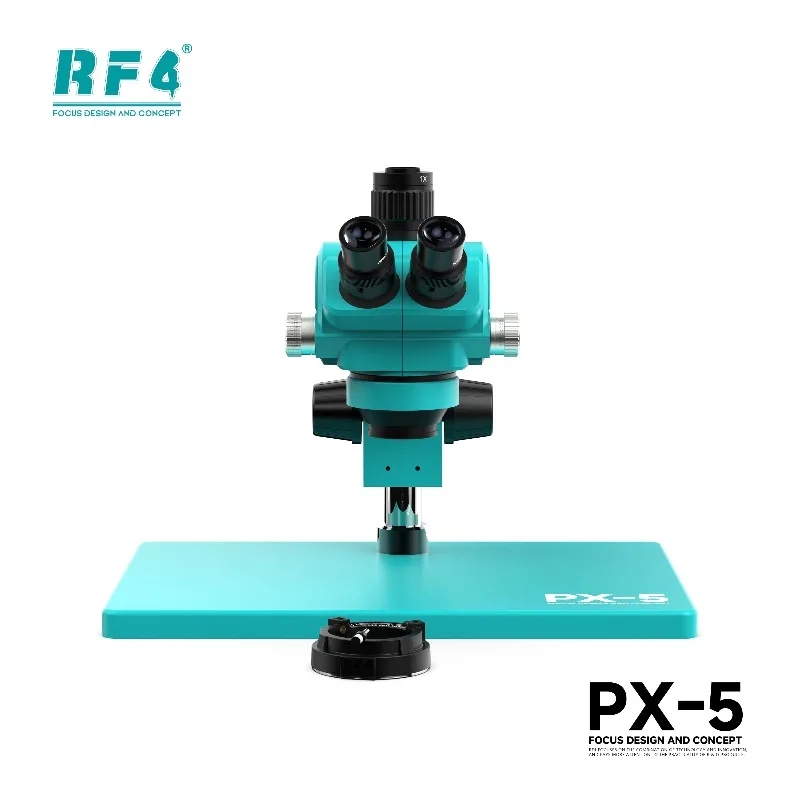 RF4 PX-5 مجهر ستيريو ثلاثي الع - مراجعة Stereo Trinocular Microscope Pcb وسعره