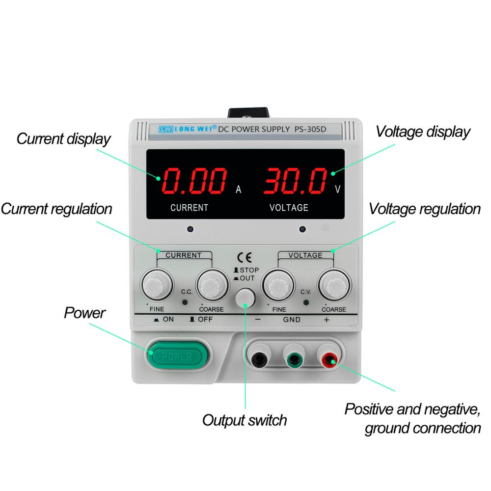 مصدر طاقة تيار مستمر خطي قابل  - مراجعة Linear Lab Power Supply Adjustable وسعره