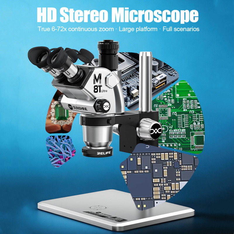 مجهر ستيريو ثلاثي العدسات SUNS - مراجعة Stereo Trinocular Microscope Pcb وسعره