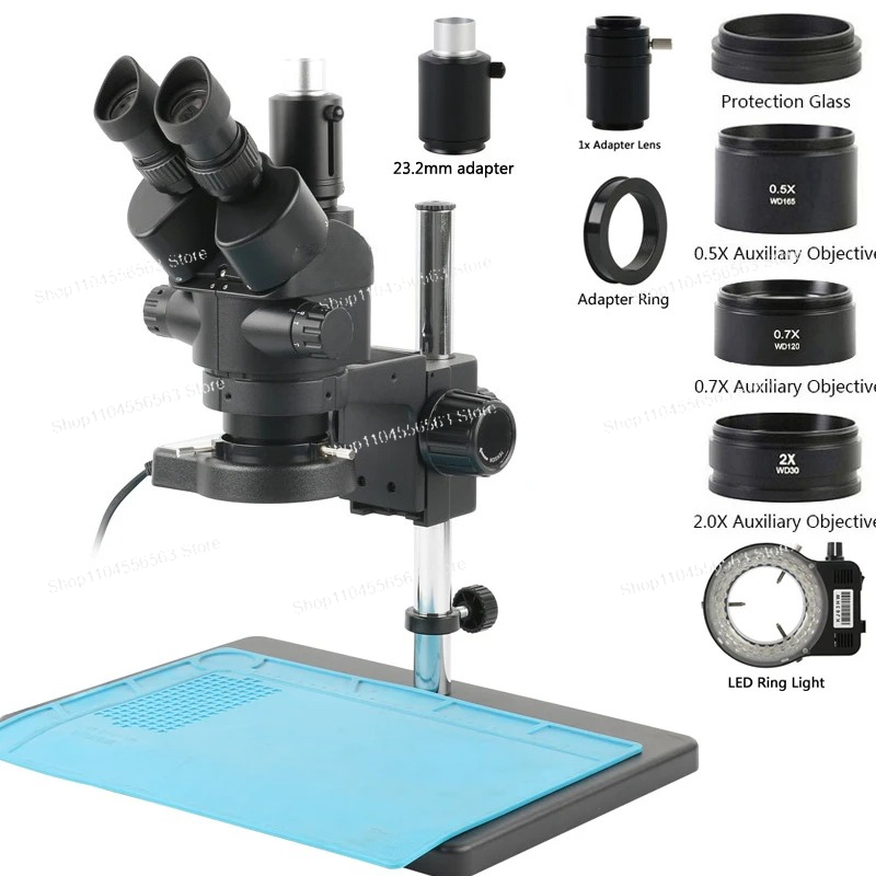 مجهر ستيريو ثلاثي العدسات للمخ - مراجعة Stereo Trinocular Microscope Pcb وسعره