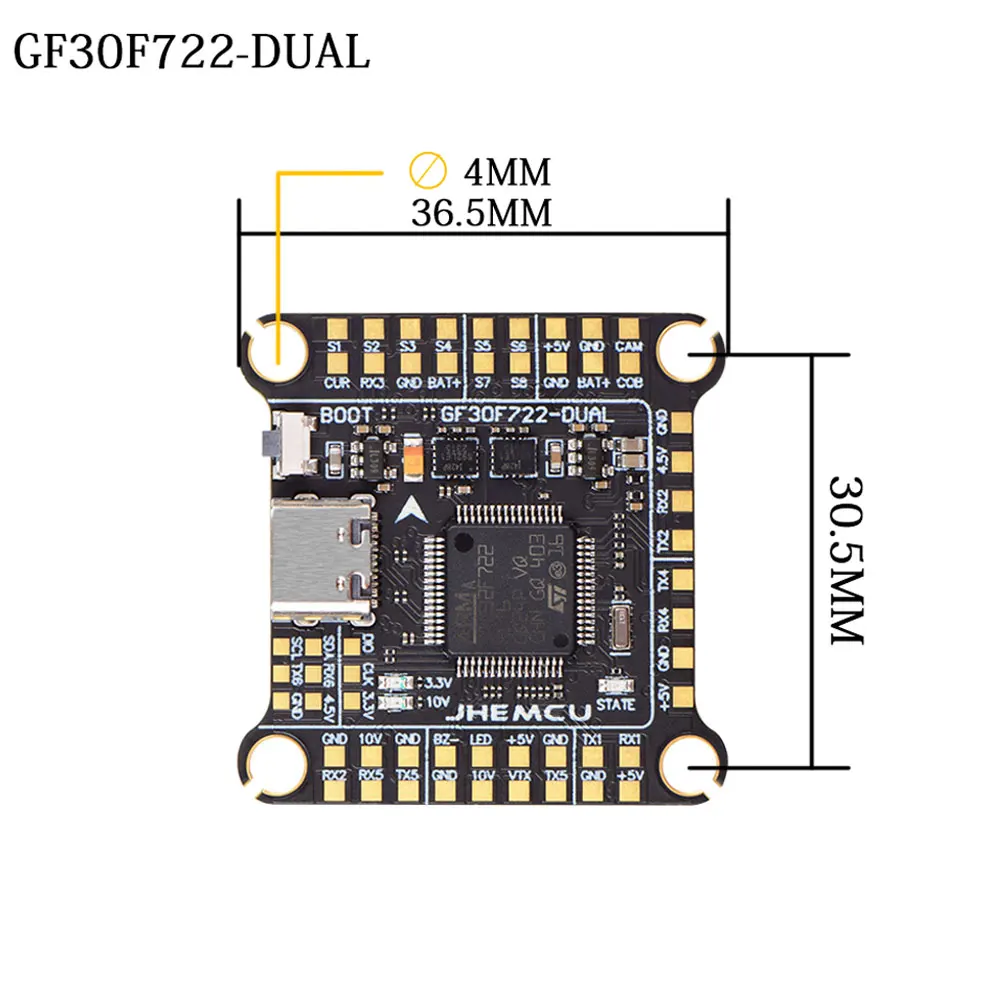 Jhemcu F7 Stack F722 وحدة تحكم - مراجعة Fpv Flight Controller F7 Stack 60A وسعره