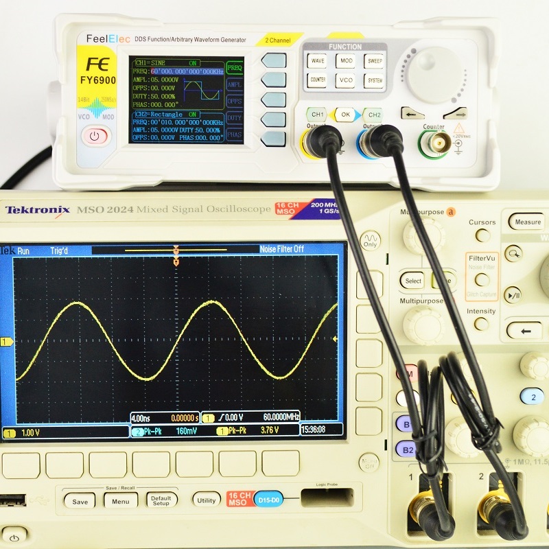 Feelelec FY6900 0-60 ميجا هرتز - مراجعة Function Arbitrary Waveform Generator وسعره