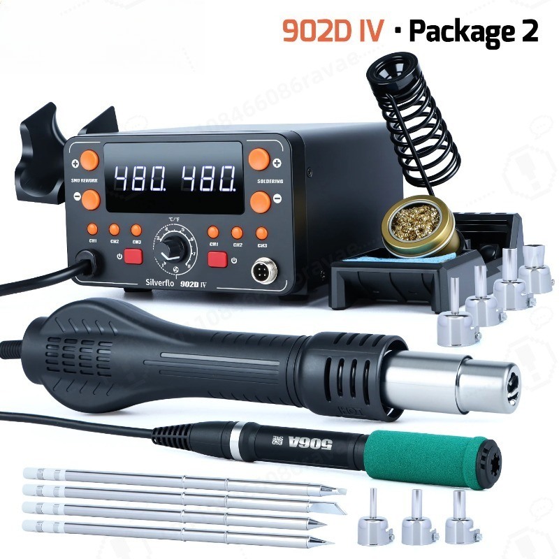 محطة لحام 902D-IV بقوة 775 واط - مراجعة Hot Air Rework Station T12 وسعره