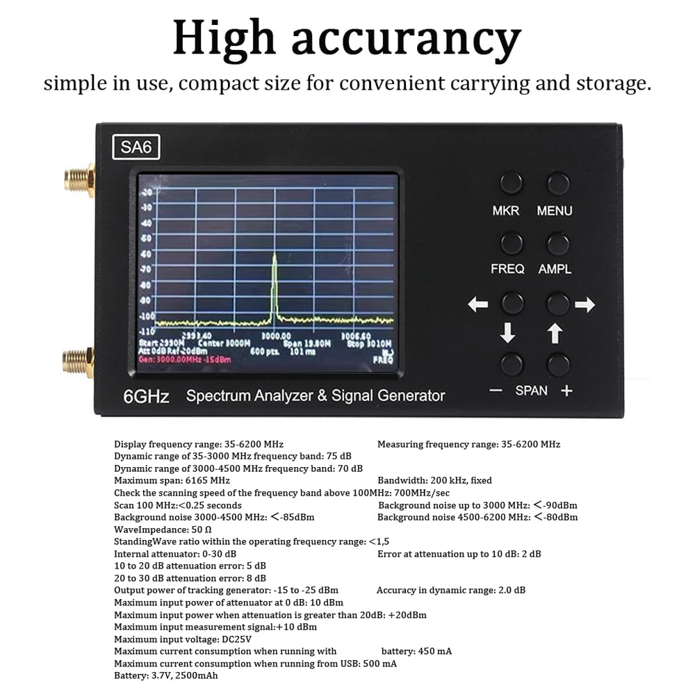 محلل طيفي SA6 بتردد 6 جيجاهرتز - مراجعة Signal Generator Spectrum Analyzer وسعره