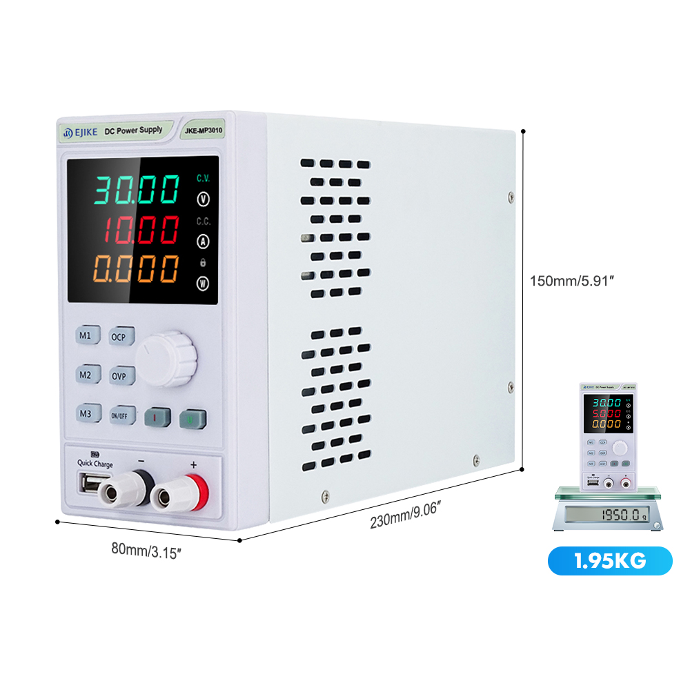 مصدر طاقة تيار مستمر EJIKE بقد - مراجعة Programmable Dc Power Supply 30V 10A وسعره