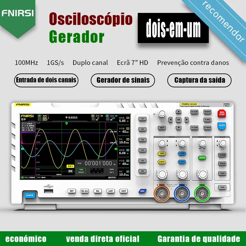 جهاز راسم الذبذبات الرقمي FNIR - مراجعة Digital Storage Oscilloscope 100Mhz وسعره